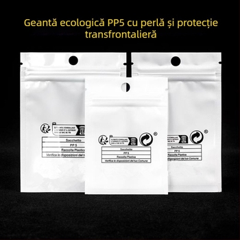 Pungă de ambalare din film CPP perlat, cu închidere auto-sigilantă, motiv Yin-Yang, pentru bijuterii, cabluri de date și accesorii pentru telefoane (Material: film CPP perlat; Închidere: auto-sigilantă; Motiv: Yin-Yang)