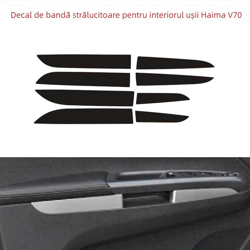 Ditu decaluri interioare din PVC carbon pentru Haima V70 – autocolante adezive pentru uși și consola centrală