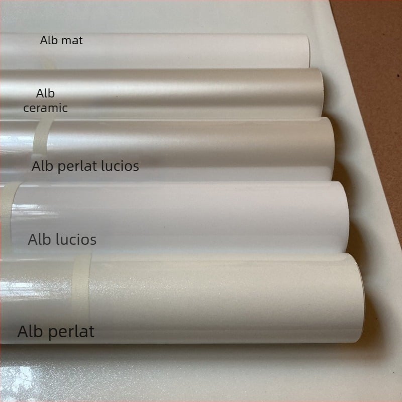 Folie vinil cu fibră de carbon pentru mașină – autocolant interior, alb perlat ceramic, folie schimbătoare de culoare
