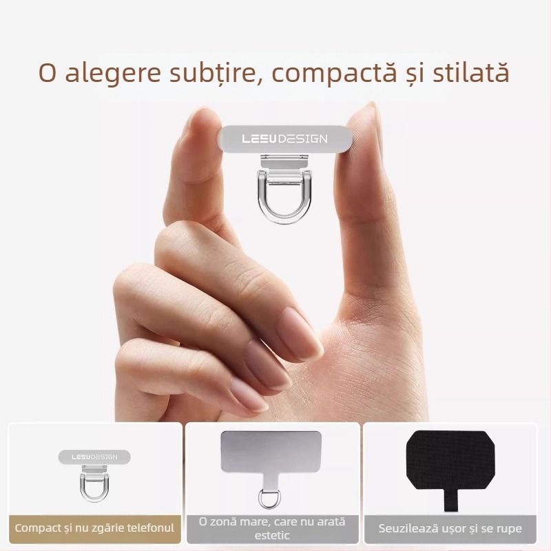 Lanier pentru telefon din oțel inoxidabil, cu șnur PU și cataramă metalică, ștanțare