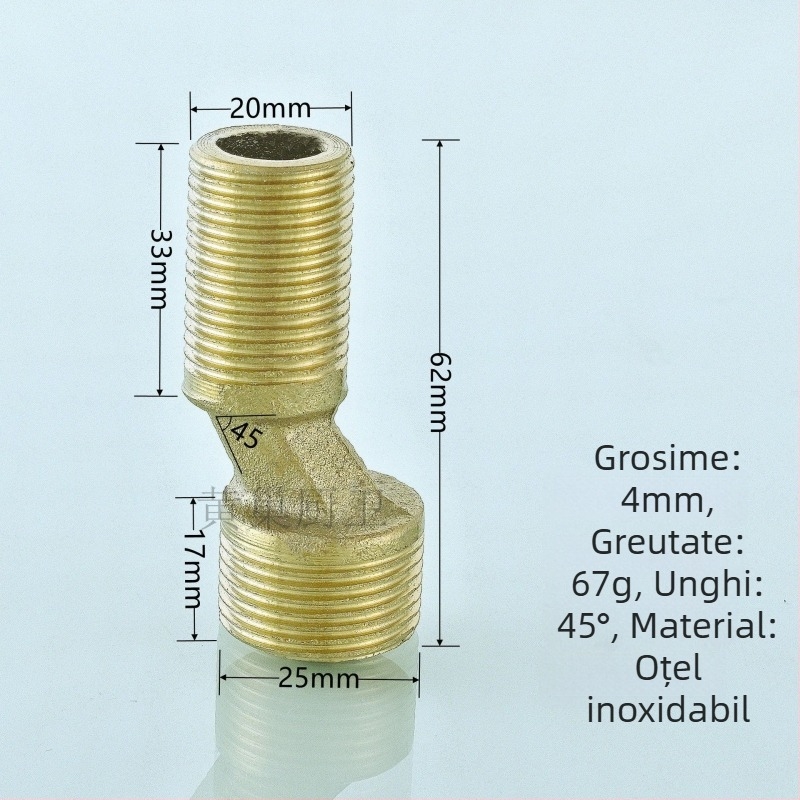 Fitinguri pentru duș cu cot – reductie, conector excentric, articulație unică, oțel inoxidabil 304