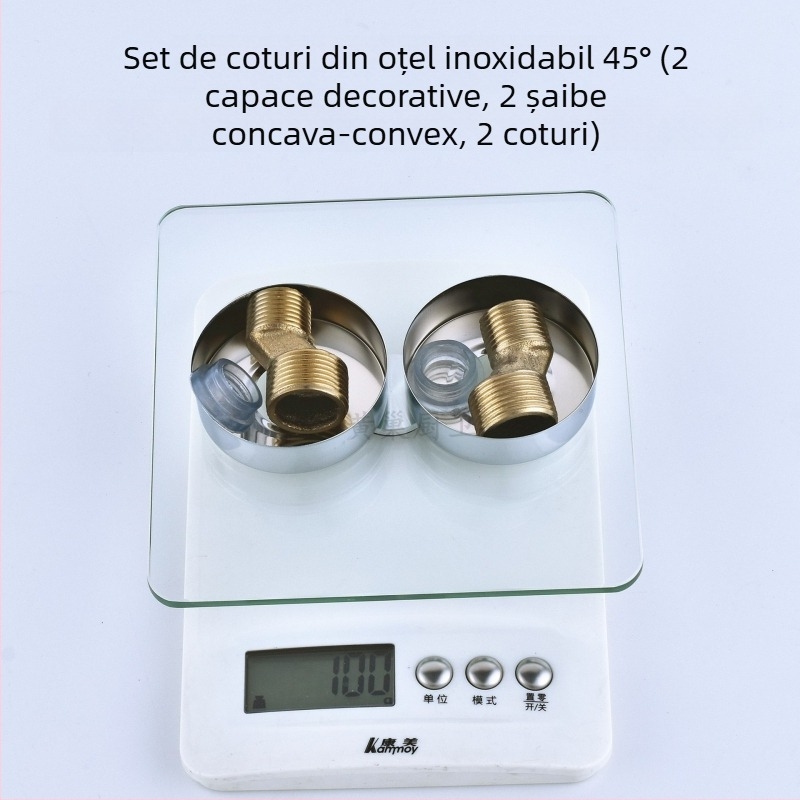 Fitinguri pentru duș cu cot – reductie, conector excentric, articulație unică, oțel inoxidabil 304