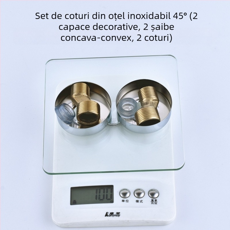 Fitinguri pentru duș cu cot – reductie, conector excentric, articulație unică, oțel inoxidabil 304