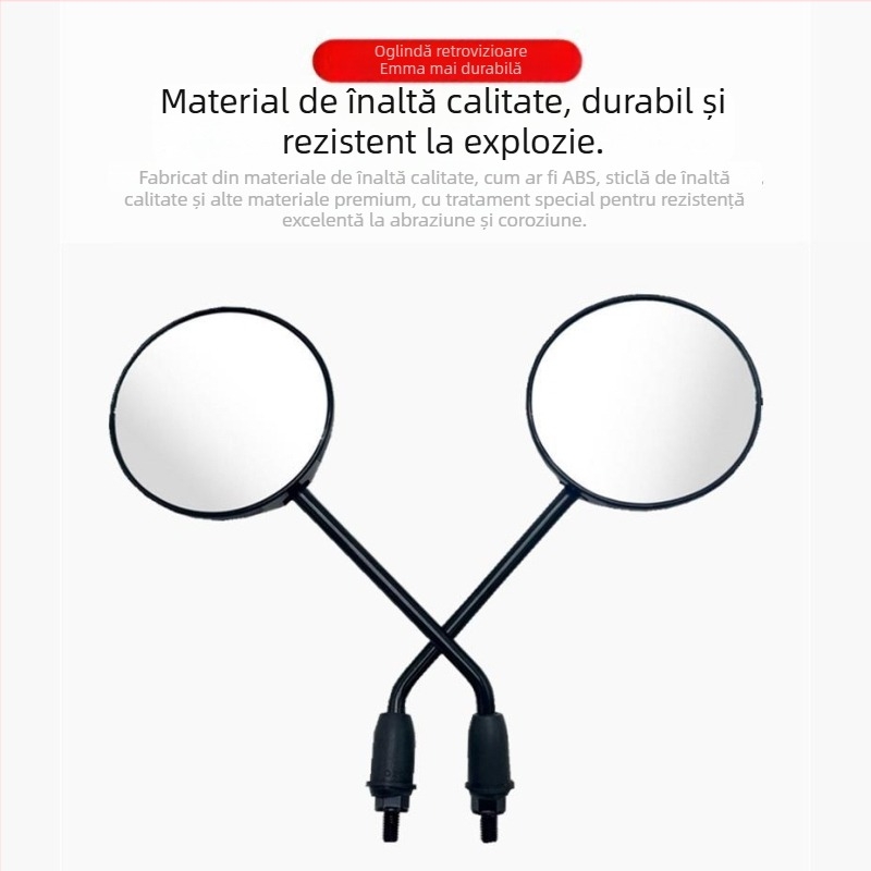 Oglindă retrovizoare pentru bicicletă electrică, Standard național, Oglindă reflexivă pentru mers înapoi, 8 mm filet dreapta, Accesorii universale