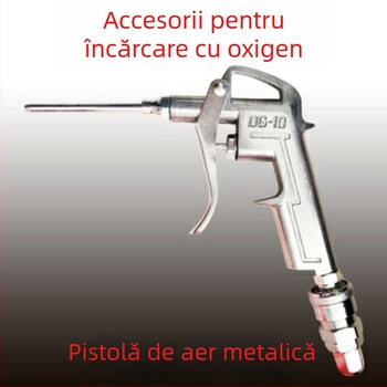 Pistol de umflare cu gură lungă pentru pungile de pește, instrument de oxigenare cu țeavă de oxigen, manometru, kit de oxigenare cu o poziție și cu două poziții, pentru ambalare logistică