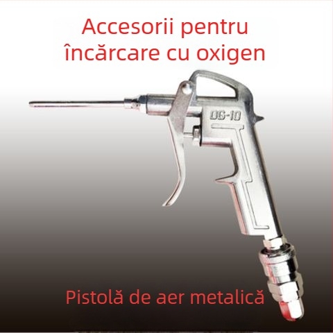 Pistol de umflare cu gură lungă pentru pungile de pește, instrument de oxigenare cu țeavă de oxigen, manometru, kit de oxigenare cu o poziție și cu două poziții, pentru ambalare logistică