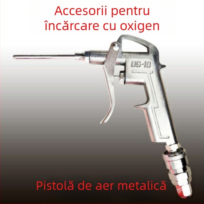 Pistol de umflare cu gură lungă pentru pungile de pește, instrument de oxigenare cu țeavă de oxigen, manometru, kit de oxigenare cu o poziție și cu două poziții, pentru ambalare logistică