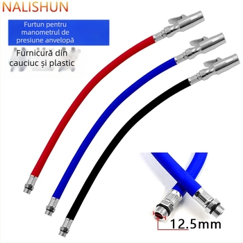 Furtun extindere pentru umflat pneuri, cu conector cu încuire automată, din cauciuc