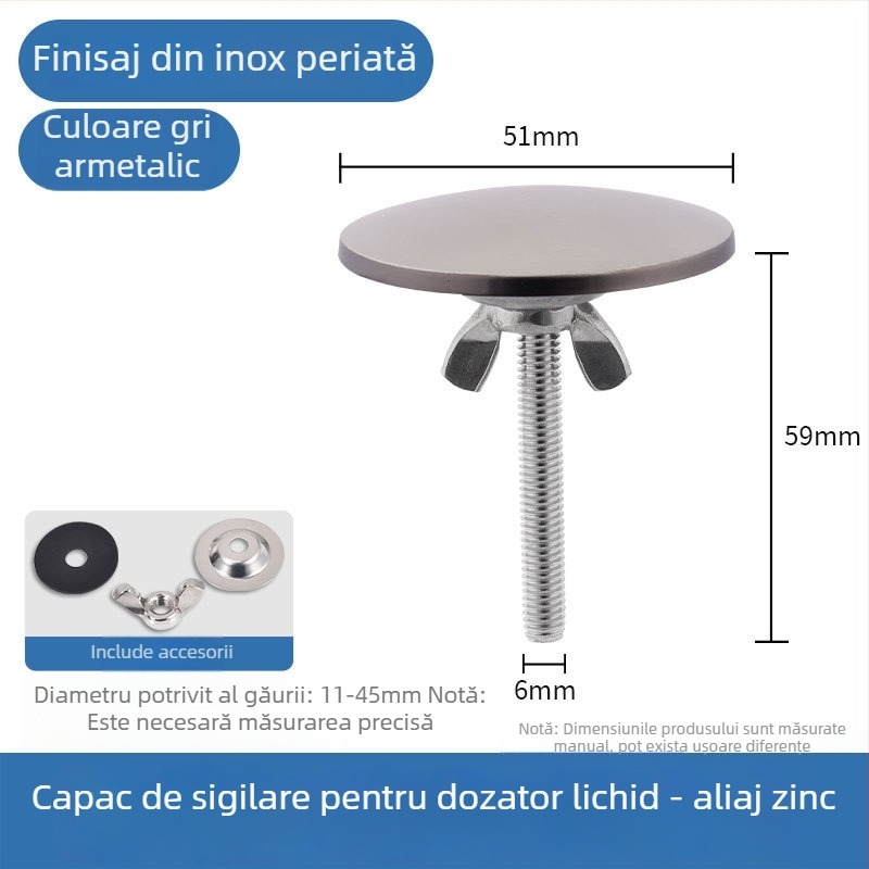Capac pentru orificiul chiuvetei – aliaj de zinc, stil modern minimalist, marcă All things red, model Other