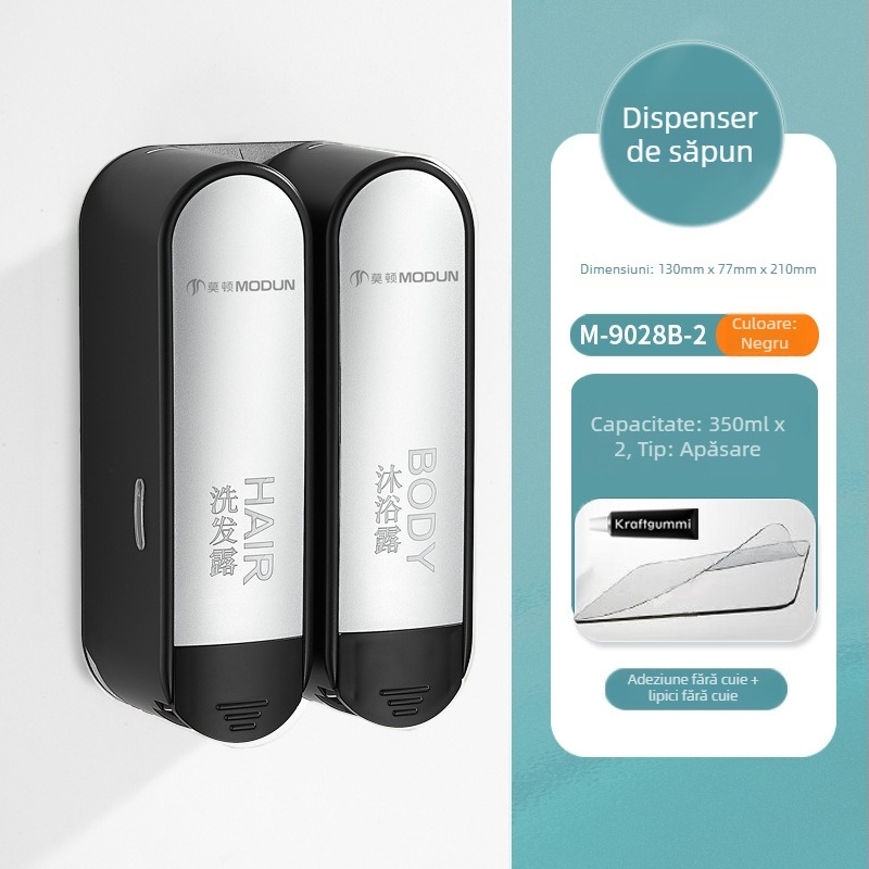 Morton dispenser săpun baie fără găuri, cu mecanism de apăsare, ABS, turnare prin injecție, 2 kg