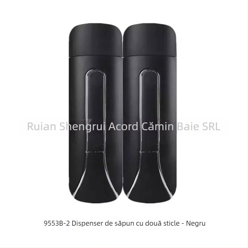 Dispenser montat pe perete pentru săpun, dezinfectant pentru mâini, șampon și gel de duș (material: plastic; pentru băi de hotel; montat pe perete; funcție: apăsare manuală)