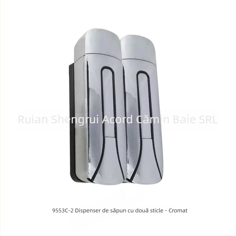Dispenser montat pe perete pentru săpun, dezinfectant pentru mâini, șampon și gel de duș (material: plastic; pentru băi de hotel; montat pe perete; funcție: apăsare manuală)