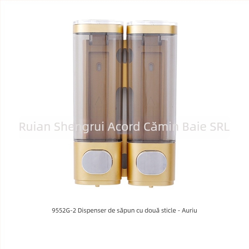 Dispenser montat pe perete pentru săpun, dezinfectant pentru mâini, șampon și gel de duș (material: plastic; pentru băi de hotel; montat pe perete; funcție: apăsare manuală)