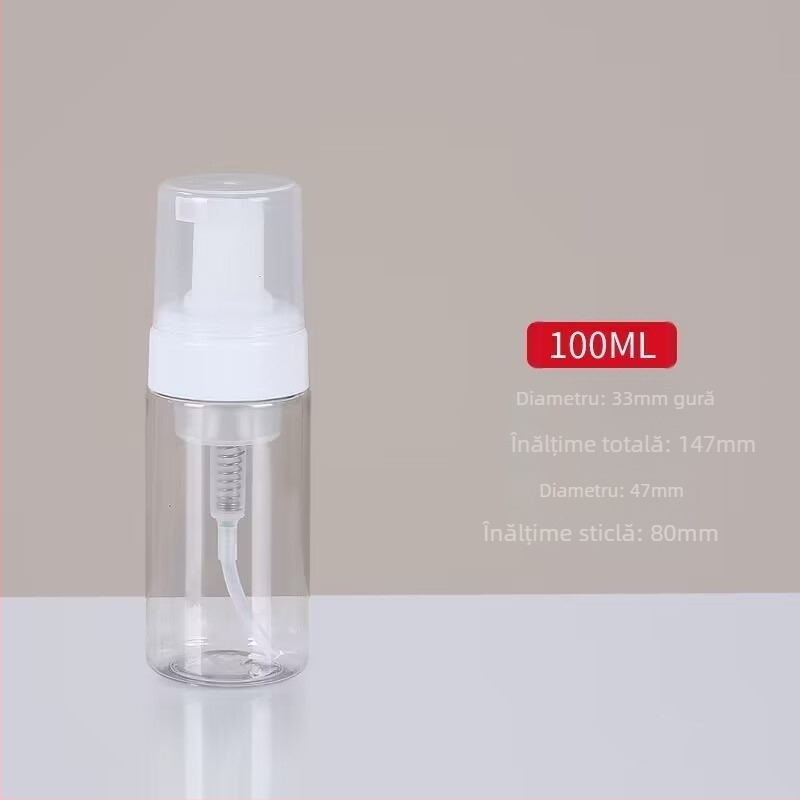 Dispenser cu spumă de tip apăsare pentru curățător facial, șampon și loțiune de mâini (sticlă Blow molding; fabricație Injection molding; ambalaj carton; Origine: China)