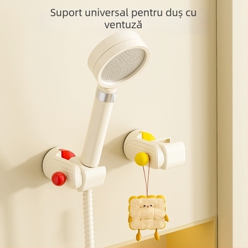 Suport de duș mobil cu ventuză – montat pe perete, ABS, raft de baie cu 1 etaj, fără găuri, stil modern