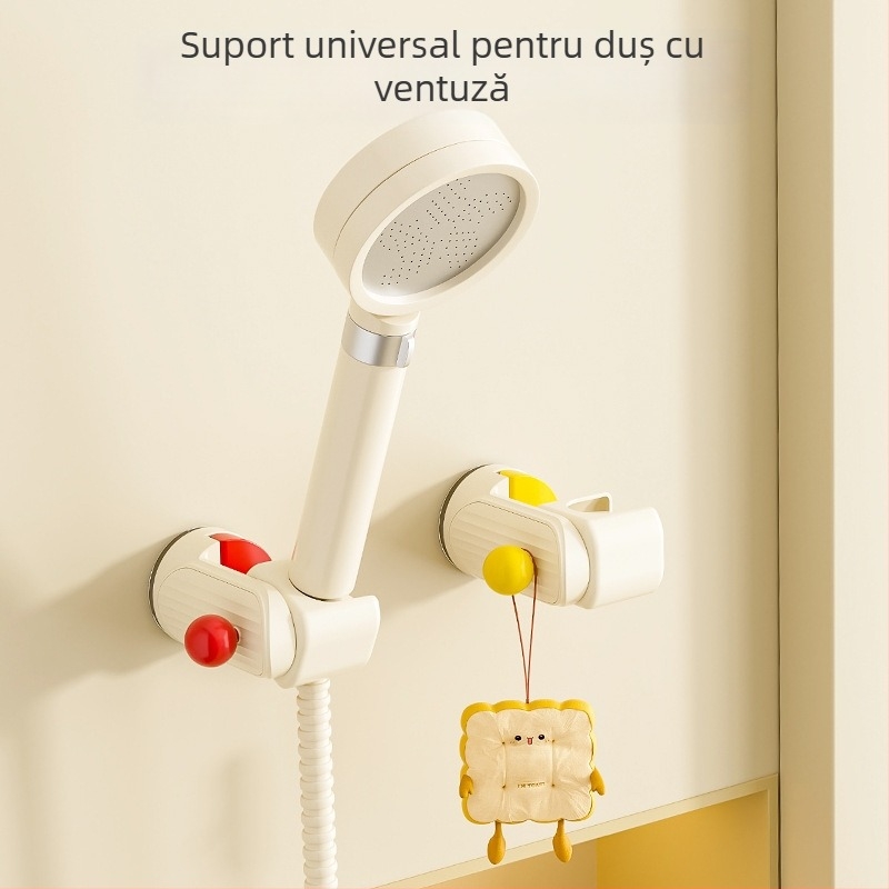 Suport de duș mobil cu ventuză – montat pe perete, ABS, raft de baie cu 1 etaj, fără găuri, stil modern