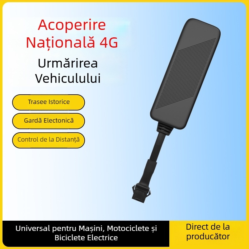 Tracker inteligent pentru vehicule cu antenă GPS încorporată, precizie ≤5 m, impermeabil, alarme: vibrare, întrerupere alimentare, mișcare, geofence și depășire de viteză (antena GPS încorporată; precizie ≤5 m; impermeabil; alarme: vibrare, întrerupere ali