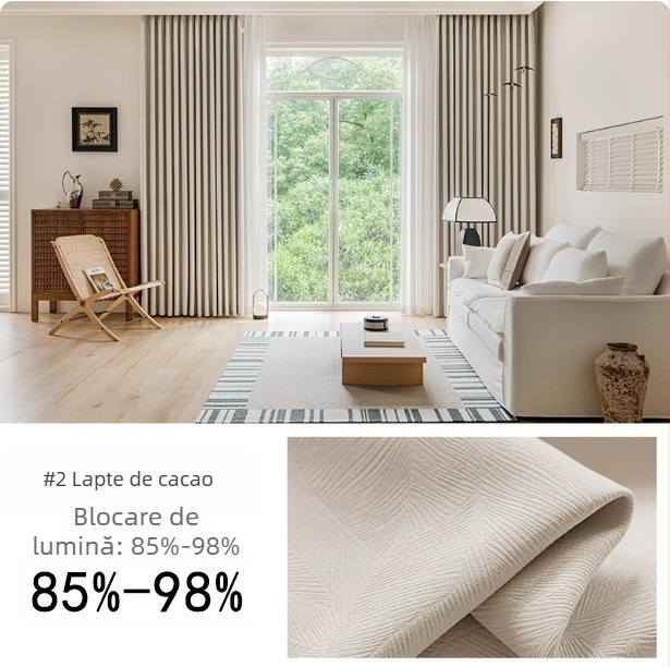 Perdea floral Jacquard, dublă strat, cu voal translucid pentru fereastra în unghi – blocare completă a luminii, țesătură de poliester, stil lux lejer