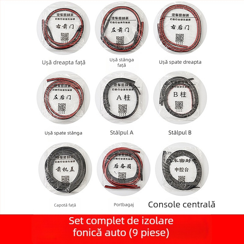 Bandă etanșare din cauciuc pentru uși auto – Yinuo Technology, universală, pentru întreg vehicul, izolare fonică, impermeabilă