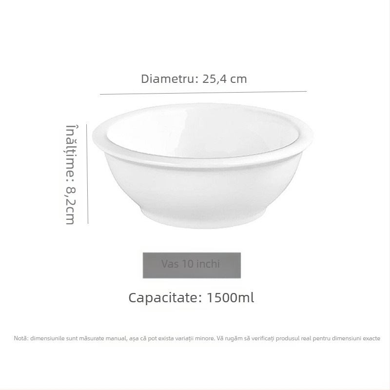 Vas ceramic pentru supă și tăiței, rotund, compatibil cu cuptorul cu microunde, stil modern minimalist