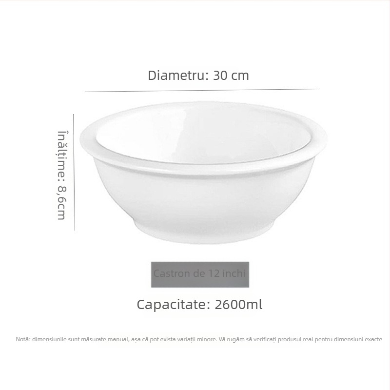 Vas ceramic pentru supă și tăiței, rotund, compatibil cu cuptorul cu microunde, stil modern minimalist