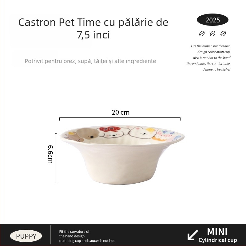 Set ceramic de boluri, farfurii și platouri cu model în dungi și formă neregulată, compatibil cu microunde, imprimare logo disponibil