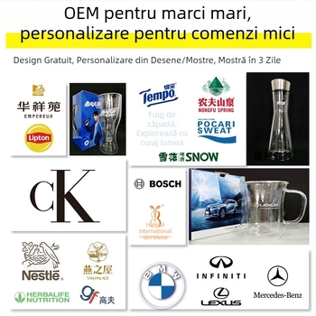 Castron din sticlă borosilicat dublu-strat – rezistent la căldură, transparent, pentru fructe, iaurt și salată