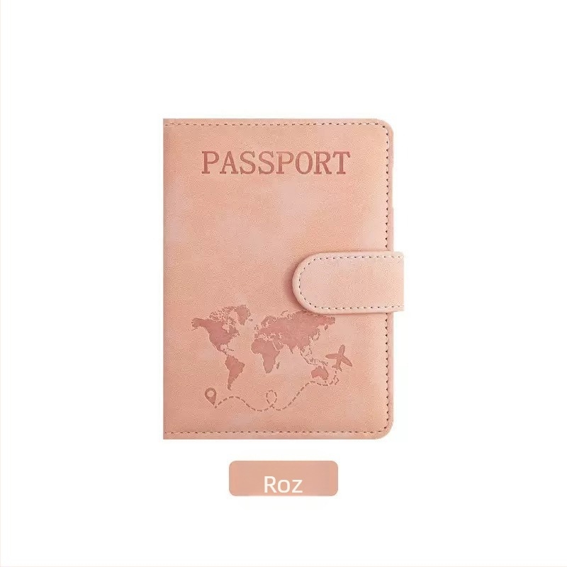 Portofel pentru pașaport și documente din piele PU cu culoare schimbătoare, cu multiple sloturi pentru carduri, slot pentru pașaport și certificat, închidere magnetică
