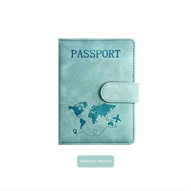 Portofel pentru pașaport și documente din piele PU cu culoare schimbătoare, cu multiple sloturi pentru carduri, slot pentru pașaport și certificat, închidere magnetică