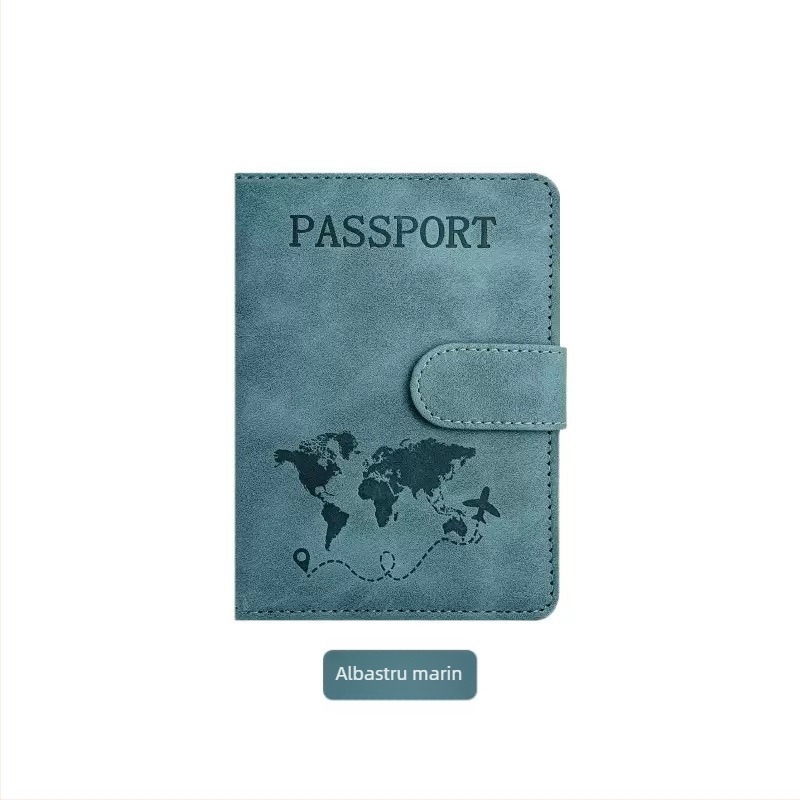 Portofel pentru pașaport și documente din piele PU cu culoare schimbătoare, cu multiple sloturi pentru carduri, slot pentru pașaport și certificat, închidere magnetică