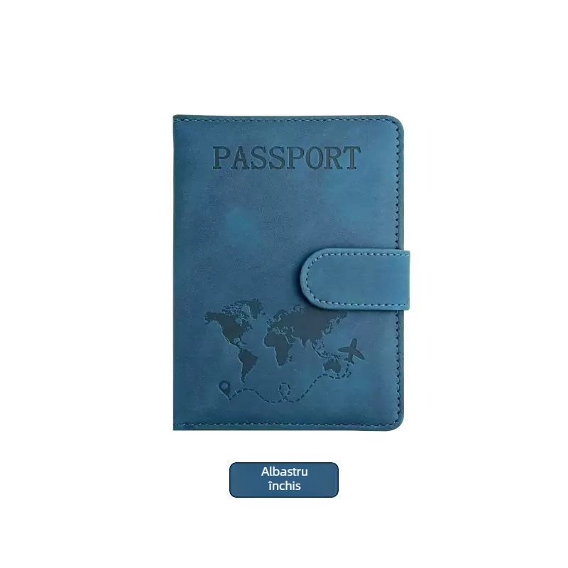 Portofel pentru pașaport și documente din piele PU cu culoare schimbătoare, cu multiple sloturi pentru carduri, slot pentru pașaport și certificat, închidere magnetică