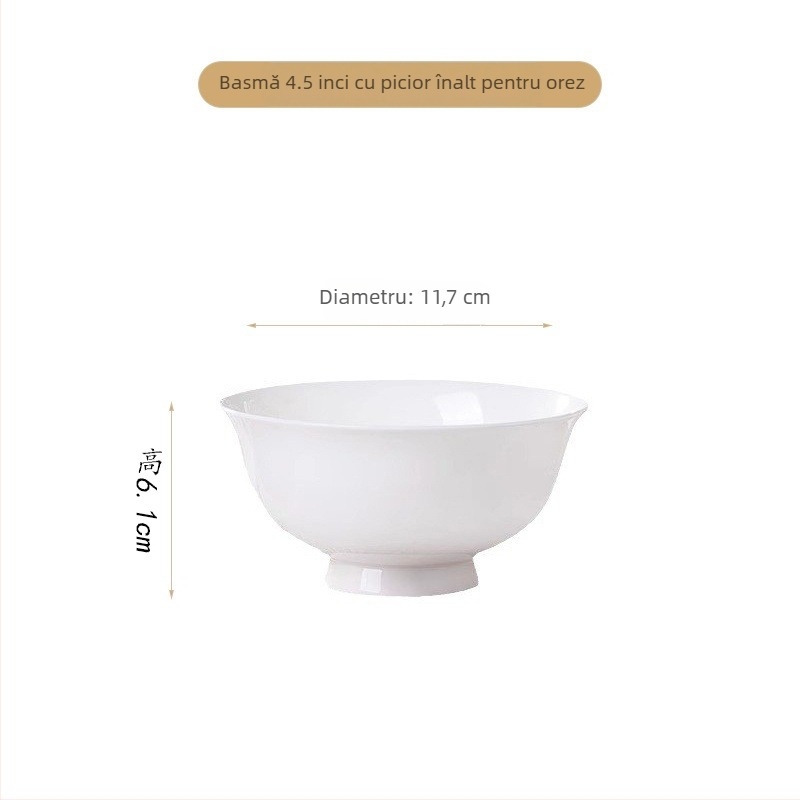 Set de veselă din porțelan cu os, compatibil cu microunde, boluri rotunde, posibilitate personalizare cu logo