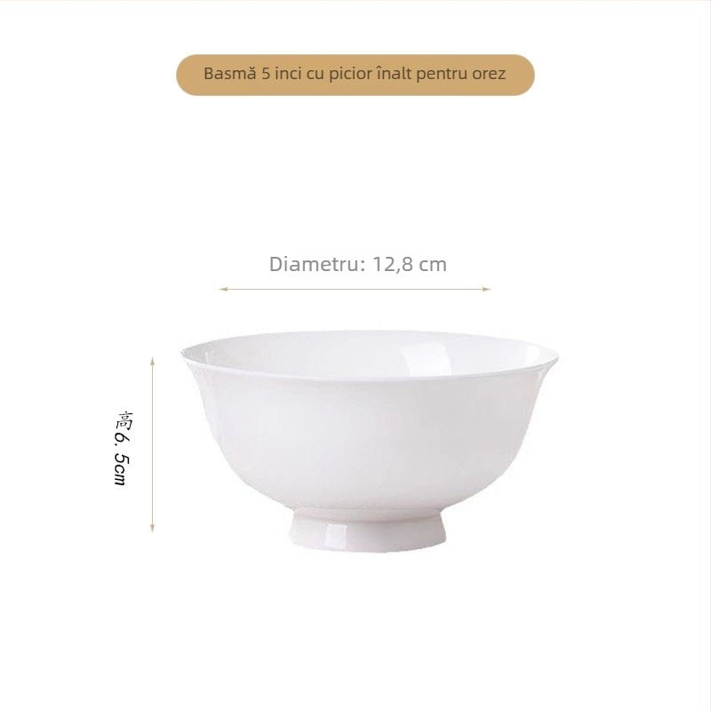 Set de veselă din porțelan cu os, compatibil cu microunde, boluri rotunde, posibilitate personalizare cu logo