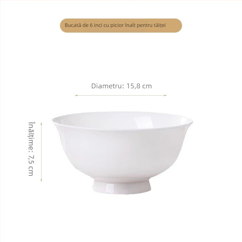 Set de veselă din porțelan cu os, compatibil cu microunde, boluri rotunde, posibilitate personalizare cu logo