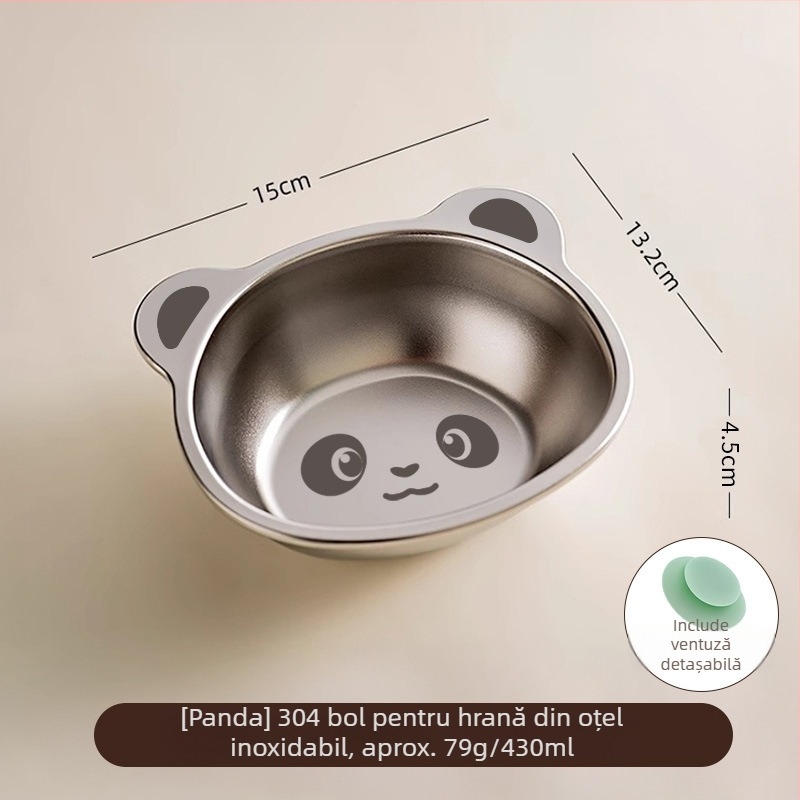 Bol pentru copii din oțel inoxidabil 304, calitate alimentară, formă neregulată, model cu animale, finisaj electroplacat