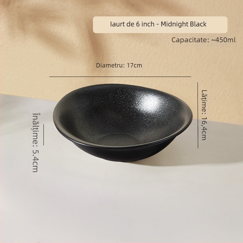 Vas ceramic pentru mese, formă neregulată, compatibil cu microundele, suprafață glazurată, stil modern minimalist