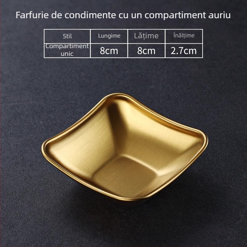 Vas din oțel inoxidabil 304, cu trei compartimente, formă pătrată, finisaj electroplatat, stil modern minimalist