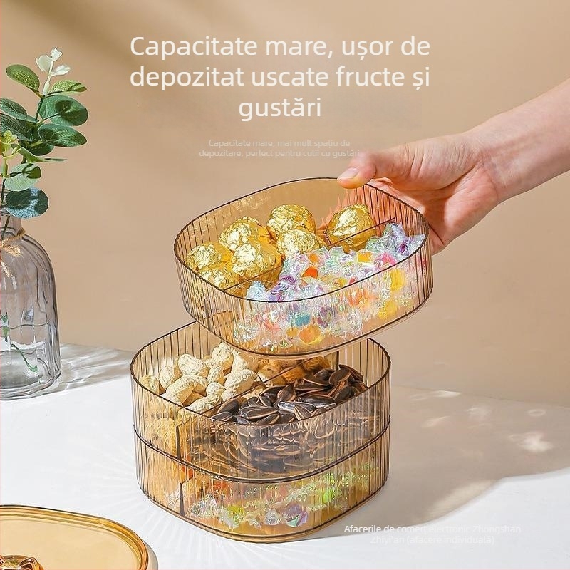 Tavă de bomboane din plastic transparentă, cu design urechi de pisică, pentru depozitare gustări acasă