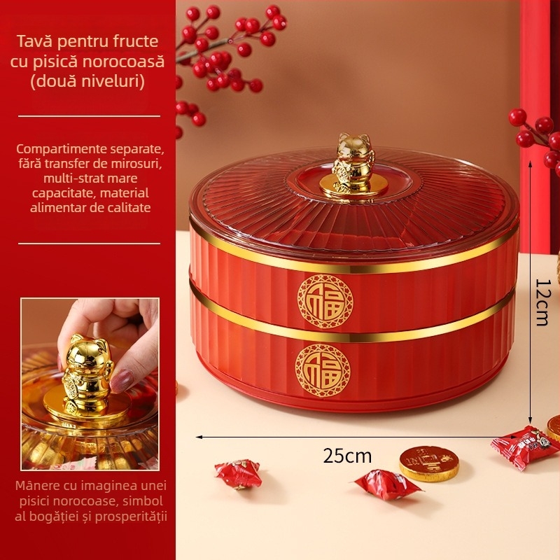 Farfurie de fructe din plastic, stil chinezesc, nou stil chinezesc