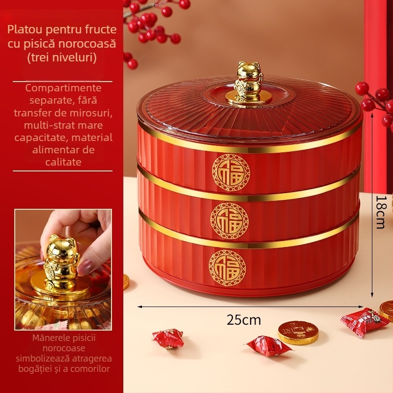 Farfurie de fructe din plastic, stil chinezesc, nou stil chinezesc