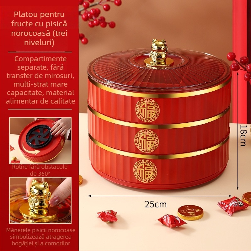 Farfurie de fructe din plastic, stil chinezesc, nou stil chinezesc