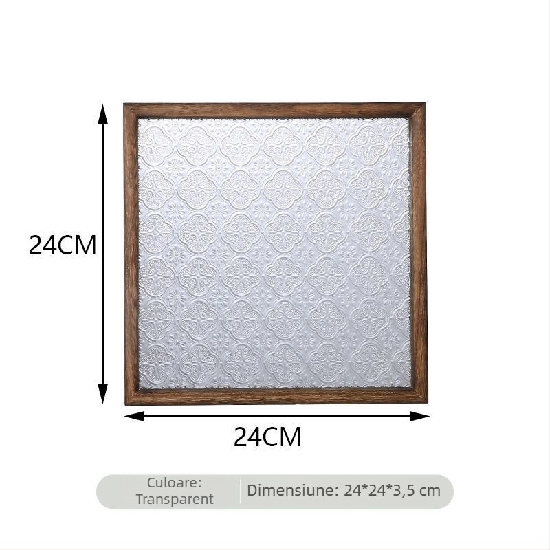 Tavă din lemn, stil retro, pătrată, suprafață personalizabilă, nu este compatibilă cu microunde.