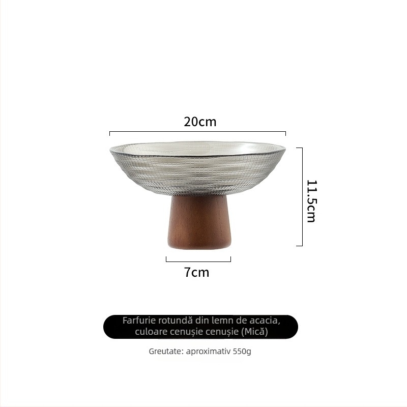 Lychee Sea Farfurie de fructe din sticlă — Design simplu, lux retro, pentru living, debutează în 2025