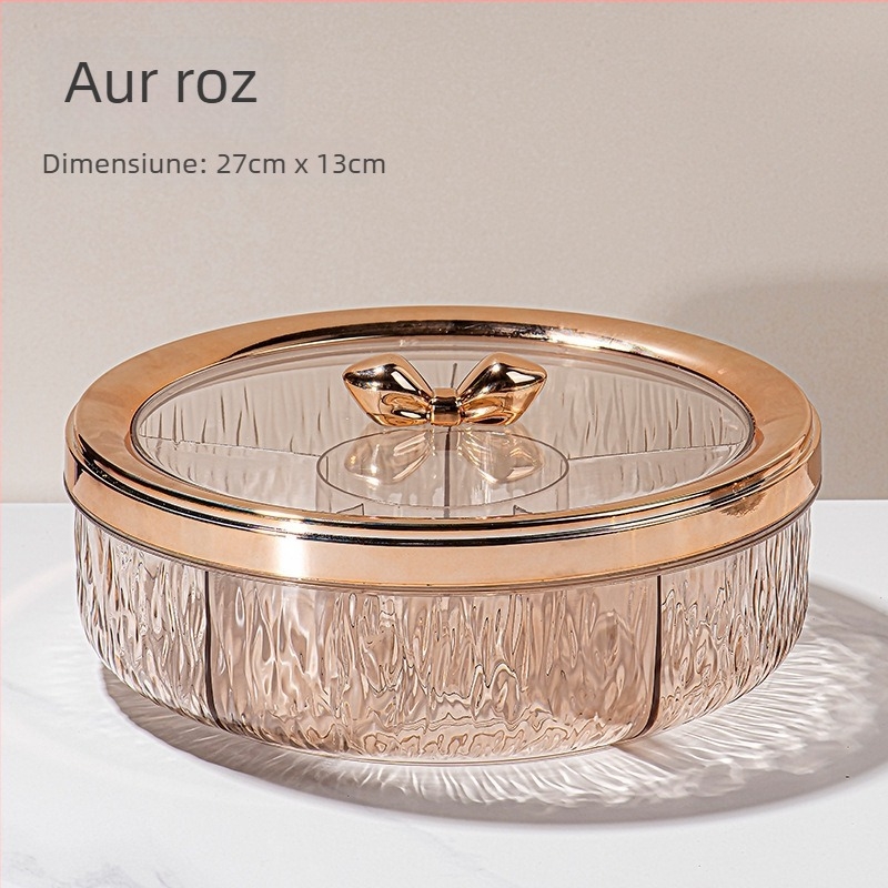 Tavă rotativă din plastic pentru fructe, pentru sufragerie — stil simplu, farfurie pentru fructe și gustări, lansată în 2025