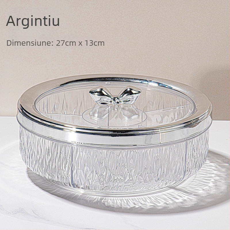 Tavă rotativă din plastic pentru fructe, pentru sufragerie — stil simplu, farfurie pentru fructe și gustări, lansată în 2025