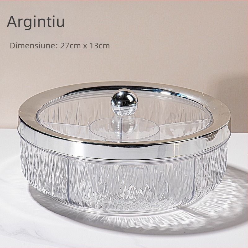 Tavă rotativă din plastic pentru fructe, pentru sufragerie — stil simplu, farfurie pentru fructe și gustări, lansată în 2025