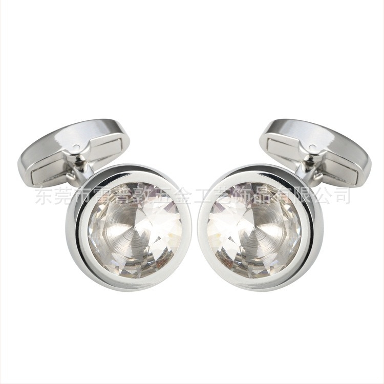 Butoni de mansetă din cupru, unisex, formă rotundă, cristale de ametist, placare electrolitică