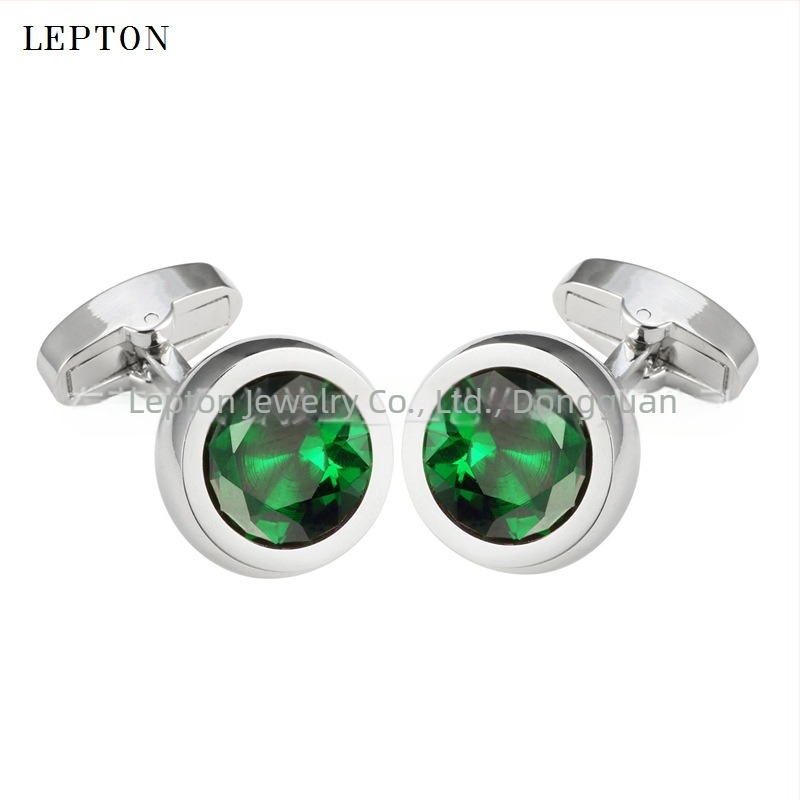 Butoni de mansetă din cupru, unisex, formă rotundă, cristale de ametist, placare electrolitică