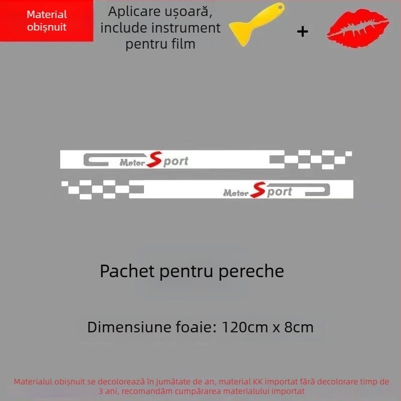 Autocolant lateral pentru bară de protecție, decal anti-coliziune personalizabil, potrivire universală, material lipire prin picurare, Card Vernon Cool Sticker