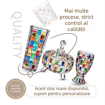 Shengruidang farfurie de fructe din sticlă, stil european, pictată manual, stil simplu